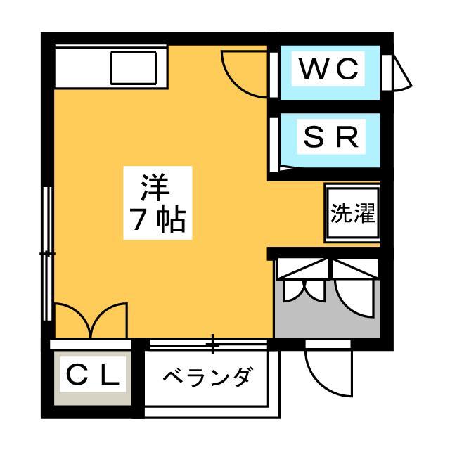 ベル エトワール(ワンルーム/1階)の間取り写真