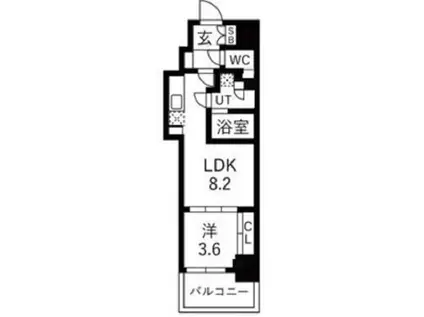 ミラージュパレス本町DEPART(1LDK/13階)の間取り写真