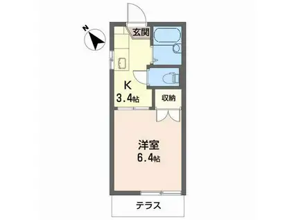 NSハイツ(1K/1階)の間取り写真
