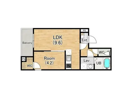 ジーメゾン鳳南ルシア(1LDK/3階)の間取り写真