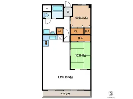 アンファミーユ・西小路(2LDK/1階)の間取り写真