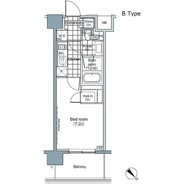 パークハビオ赤坂(1K/9階)の間取り写真