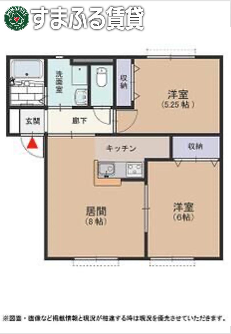 サンビレッヂさくらB(2LDK/1階)の間取り写真