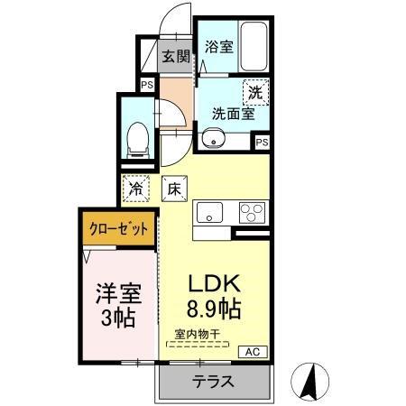 蔵谷ハイツ(1LDK/1階)の間取り写真