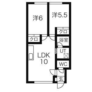 スウィートキャンディ(2LDK/2階)の間取り写真
