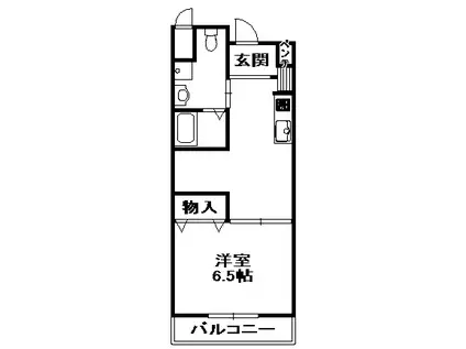 ユートピア三田(1DK/2階)の間取り写真