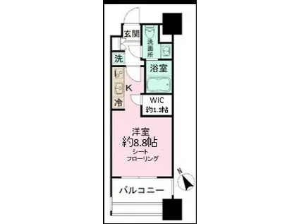 パークアクシス福岡県庁前(ワンルーム/5階)の間取り写真