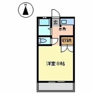 ハイム高川 C棟(1K/2階)の間取り写真