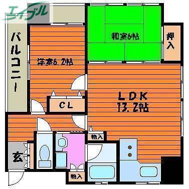 アークスクエア表町(2LDK/14階)の間取り写真