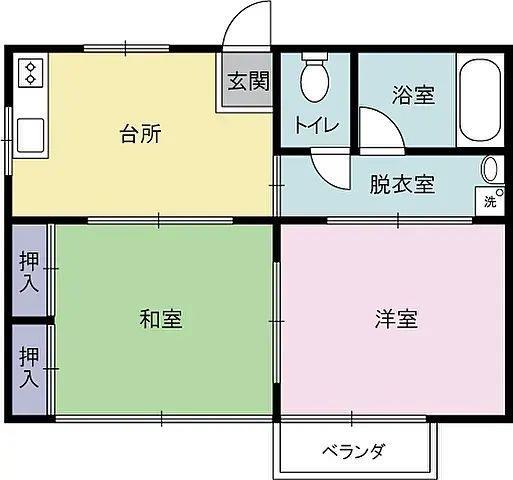 秀和ハイツ(2DK/2階)の間取り写真