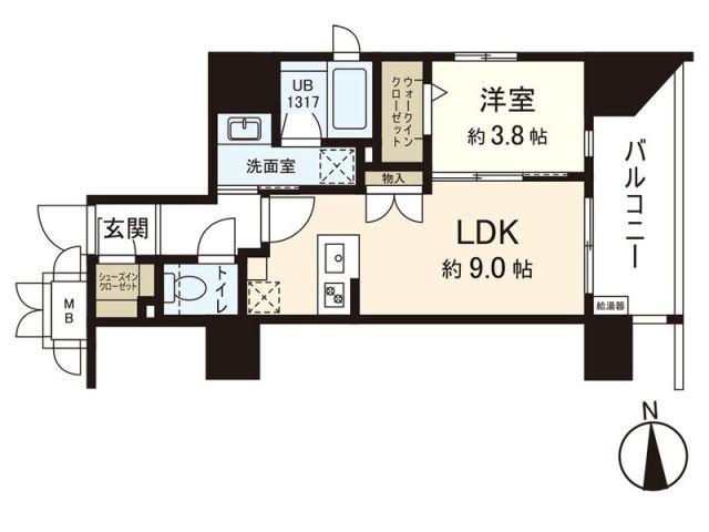 シーズンフラッツ仙台鉄砲町(1LDK/8階)の間取り写真