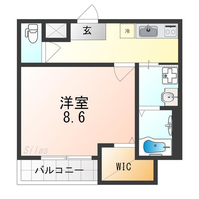 フジパレス鳳北町(1K/1階)の間取り写真