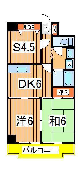 ネモト第三ビル(2SDK/2階)の間取り写真