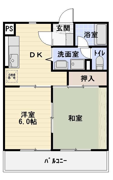 オラシオンM(2DK/3階)の間取り写真