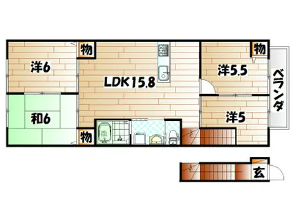 ルネス板櫃(4LDK/2階)の間取り写真