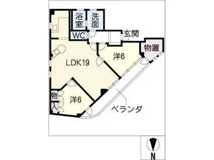 エクセレントパセール(2LDK/2階)の間取り写真