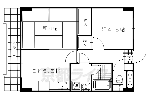 アレックスV(2DK/6階)の間取り写真
