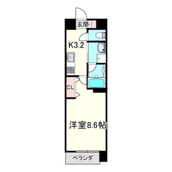 BOND BLD.III(1K/8階)の間取り写真