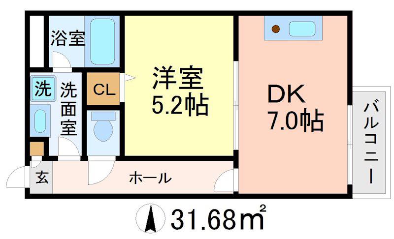MJYサンズ(1DK/2階)の間取り写真