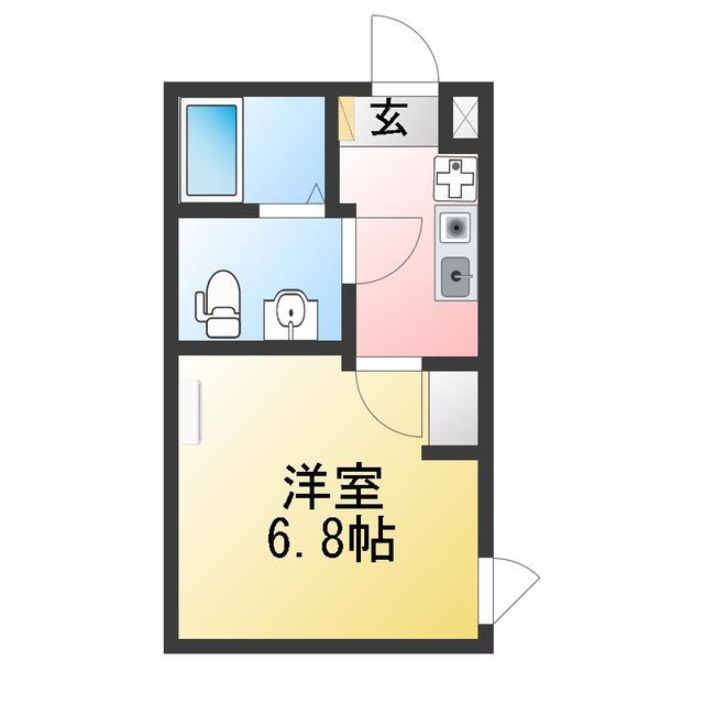 FORTWARABI(1K/2階)の間取り写真