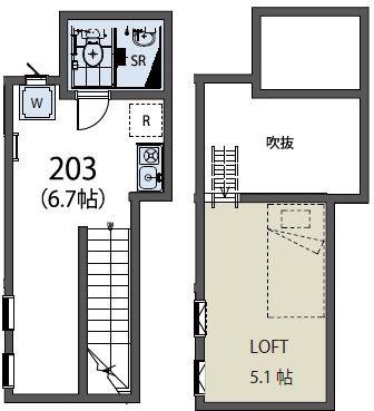 SIESTAVILLA代田橋 EL PUEBLO N棟 N(ワンルーム/1階)の間取り写真