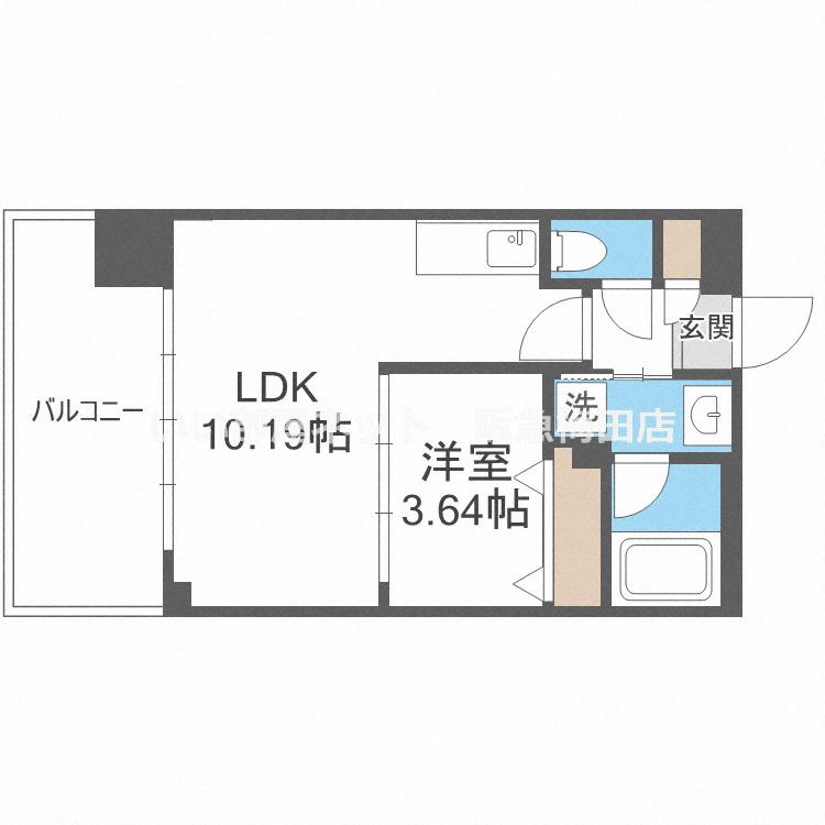 プレジオ御幣島(1LDK/11階)の間取り写真