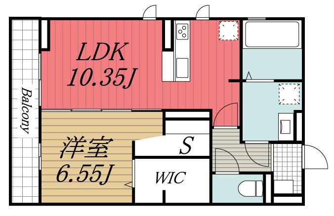ソル ド レーヴ アッシュ(1SLDK/2階)の間取り写真
