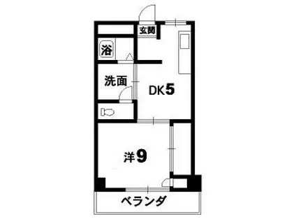 三井ビル(1DK/4階)の間取り写真