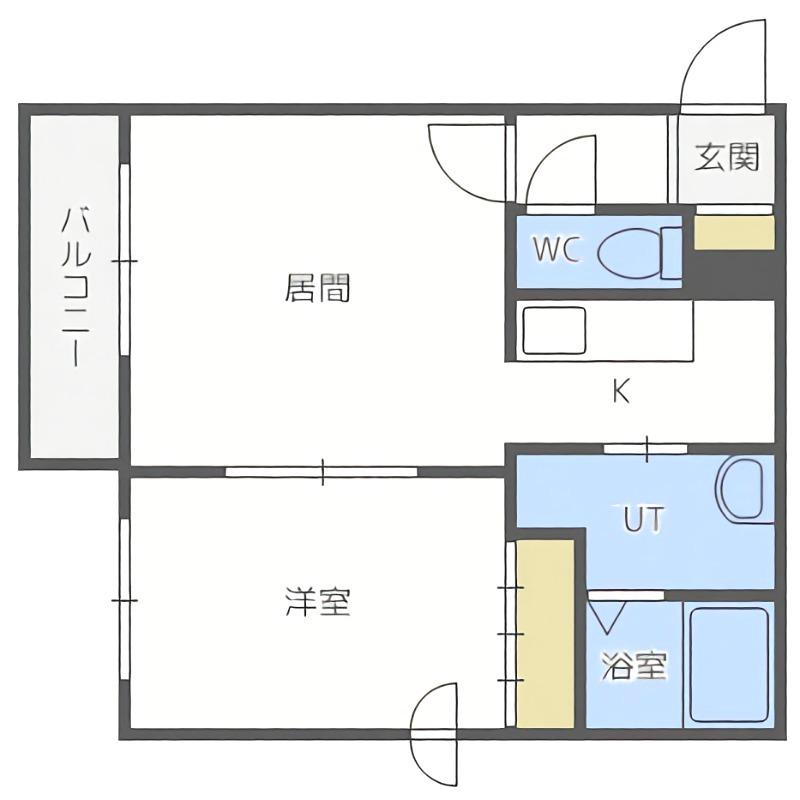 ボーンビルドII(1LDK/1階)の間取り写真