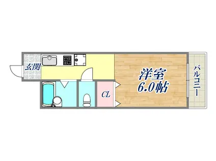 ガーデンパーティー(ワンルーム/1階)の間取り写真