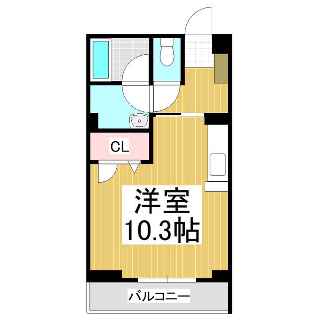 レジデンス桐(ワンルーム/3階)の間取り写真