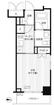 グランハイツ錦糸町(1K/10階)の間取り写真
