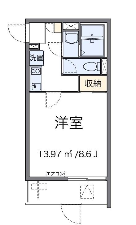 SMALL RIVERII(1K/2階)の間取り写真