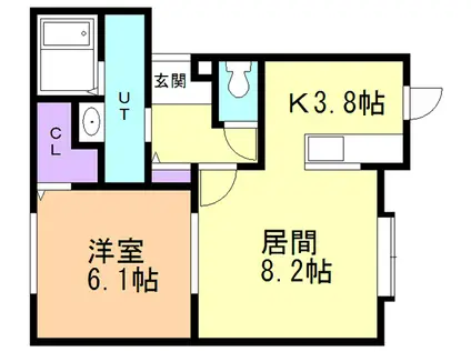 NEO UNIVERSEI(1LDK/1階)の間取り写真