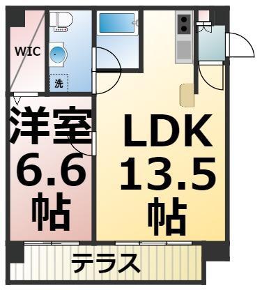 グランプラス覚王山(1LDK/1階)の間取り写真