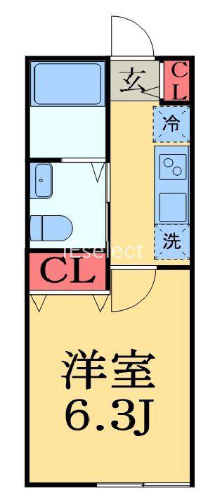 VAU HOUSE蘇我(1K/1階)の間取り写真