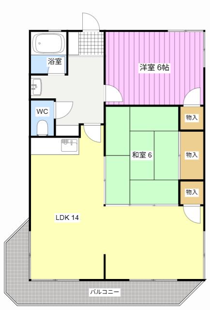 ルグラン曳馬(2LDK/2階)の間取り写真