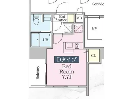 ファインプレイス川崎(ワンルーム/10階)の間取り写真