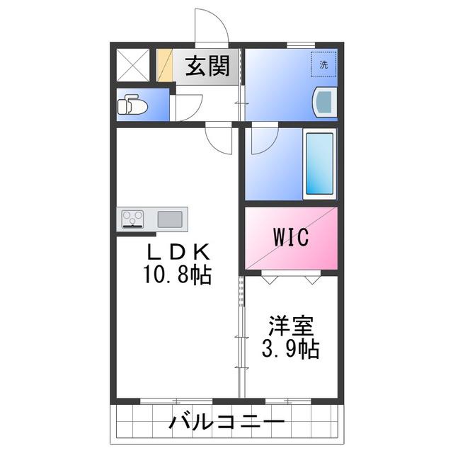 GLANZみなと(1LDK/1階)の間取り写真