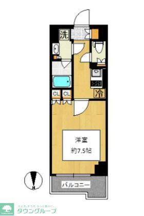 ルーブル西新井(1K/2階)の間取り写真