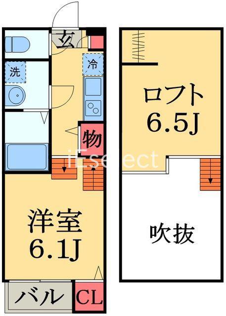 ハーモニーテラス亥鼻(1K/2階)の間取り写真