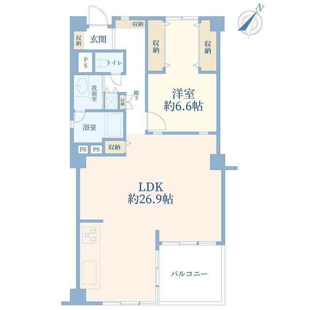 赤坂パインクレスト(1LDK/9階)の間取り写真