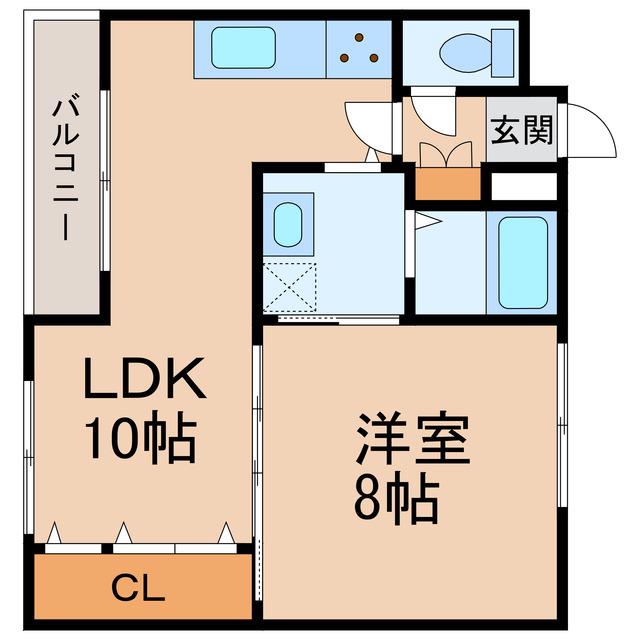 パルム加納(1LDK/2階)の間取り写真