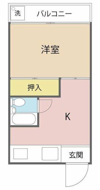 コーポしづ(1K/2階)の間取り写真