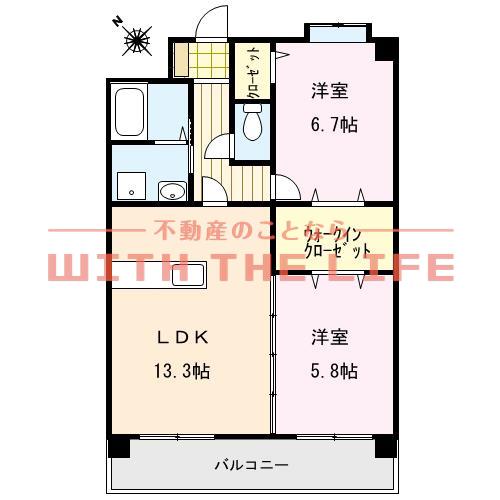 グランコード(2LDK/3階)の間取り写真