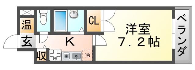 北大阪急行 緑地公園駅 徒歩15分 5階建 築29年(ワンルーム/1階)の間取り写真