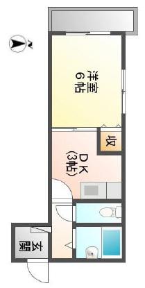 リバーパーク中野(1K/1階)の間取り写真