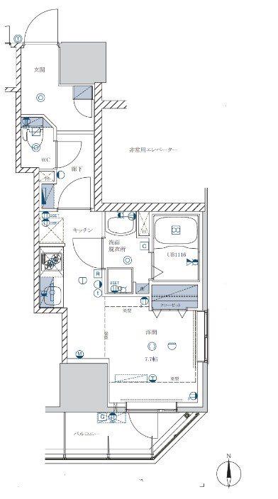 RISING PLACE KAMEIDO(ワンルーム/2階)の間取り写真
