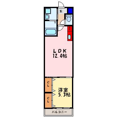 フジパレス塚本(1LDK/1階)の間取り写真