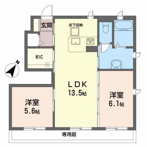 シャーメゾン・クレセオD棟(2LDK/1階)の間取り写真